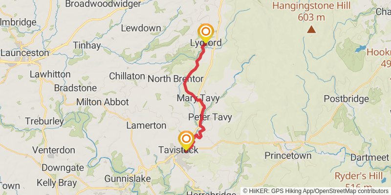 Dartmoor Way - High Moor Link - Alternative stage 3 Map