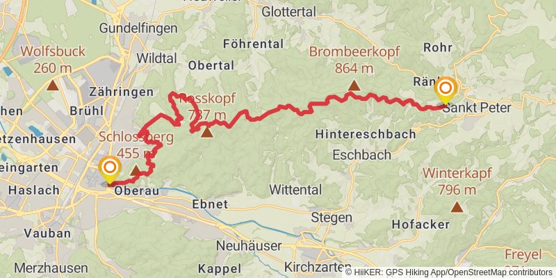 Zähringer-Wanderweg stage 4 Map