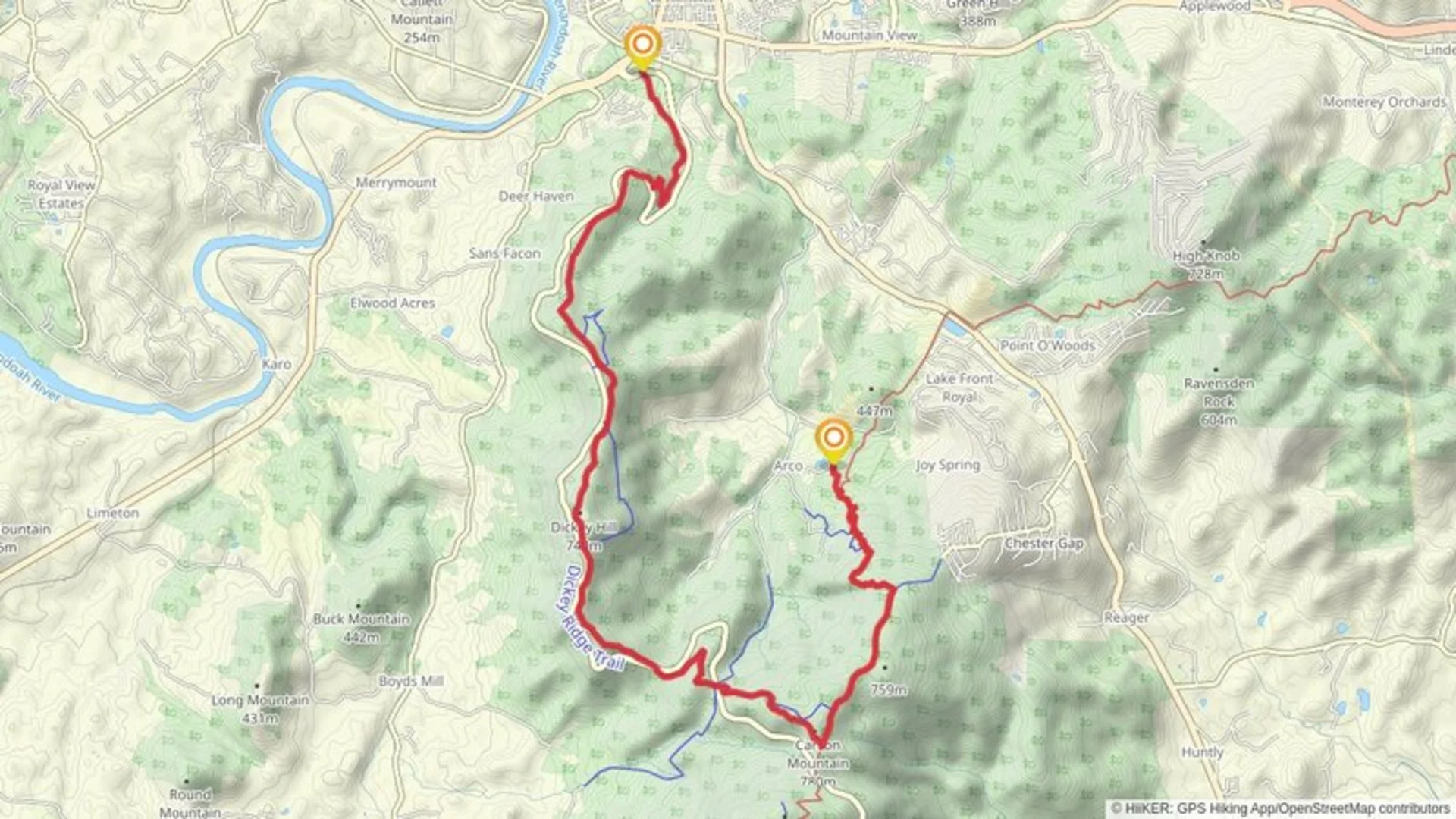 An image depicting the trail Appalachian and Dickey Ridge Trail - Lake Culpeper and its surrounding area.