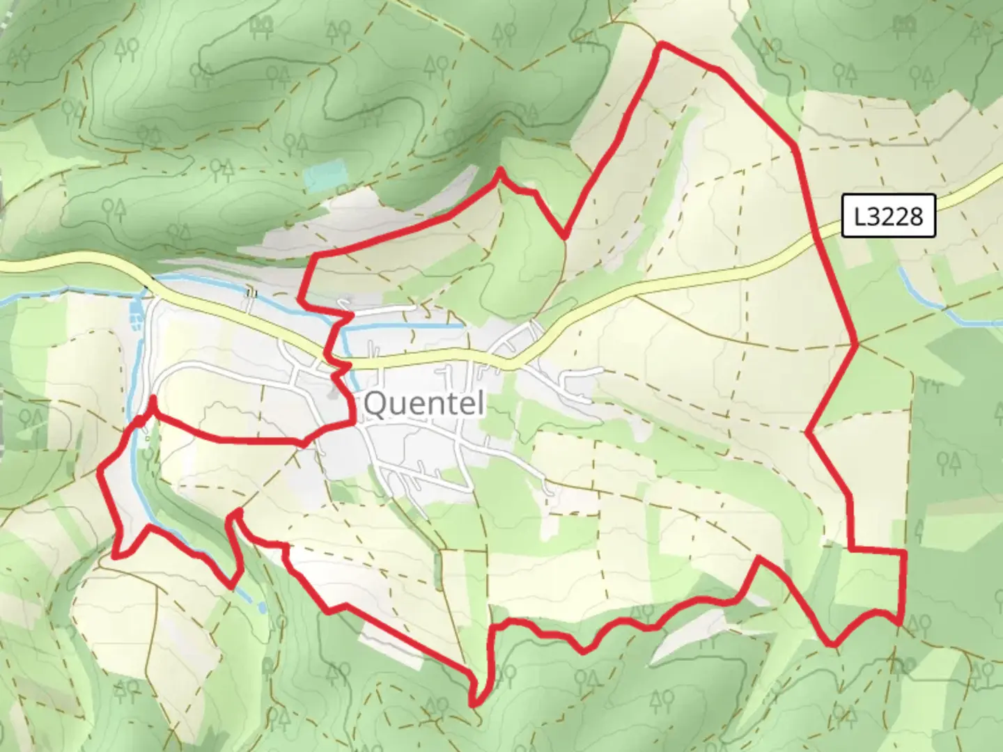 An image depicting the trail Panoramaweg Quentel and its surrounding area.