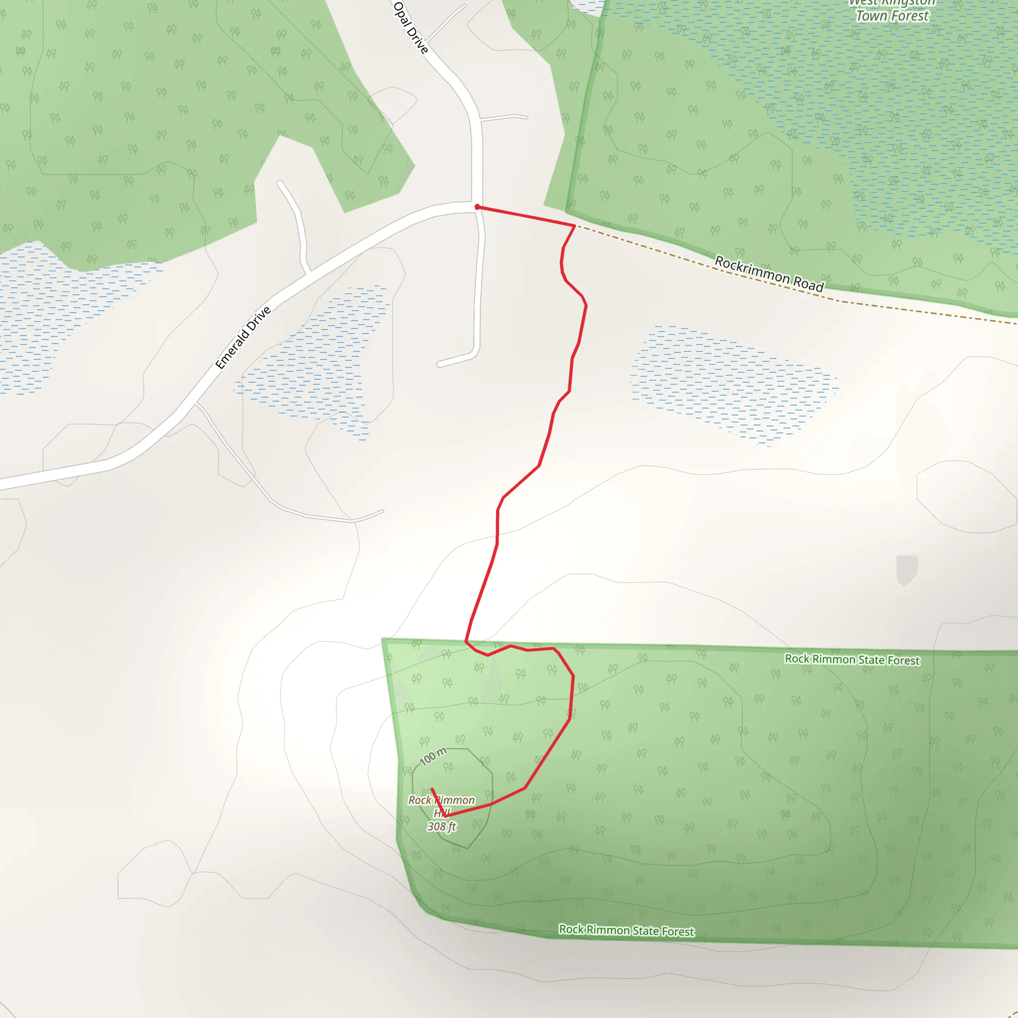 Rock Rimmon Hill Trail mobile static map