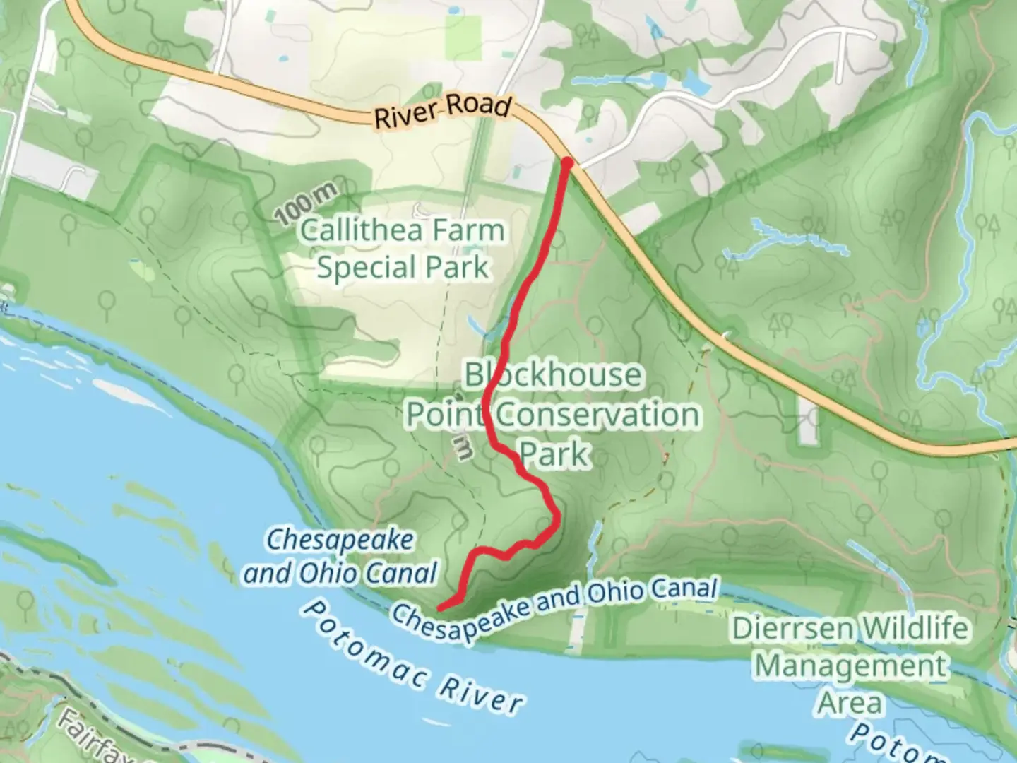 An image depicting the trail Springhouse and Blockhouse Trail and its surrounding area.