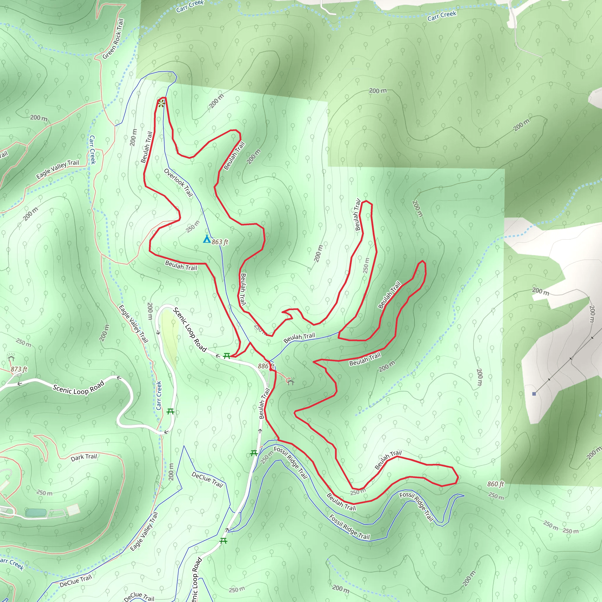 Beulah Loop Trail mobile static map