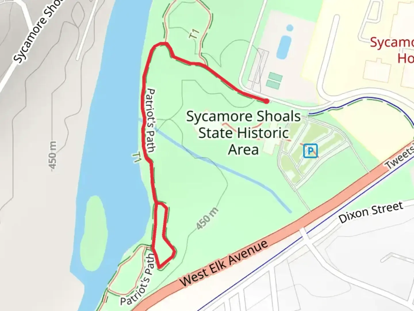 An image depicting the trail Patriot's Path and its surrounding area.