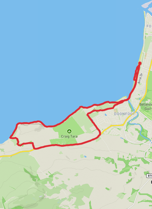 Hike on Seafeild to the Head of Ary via Greenan Castle mobile static map