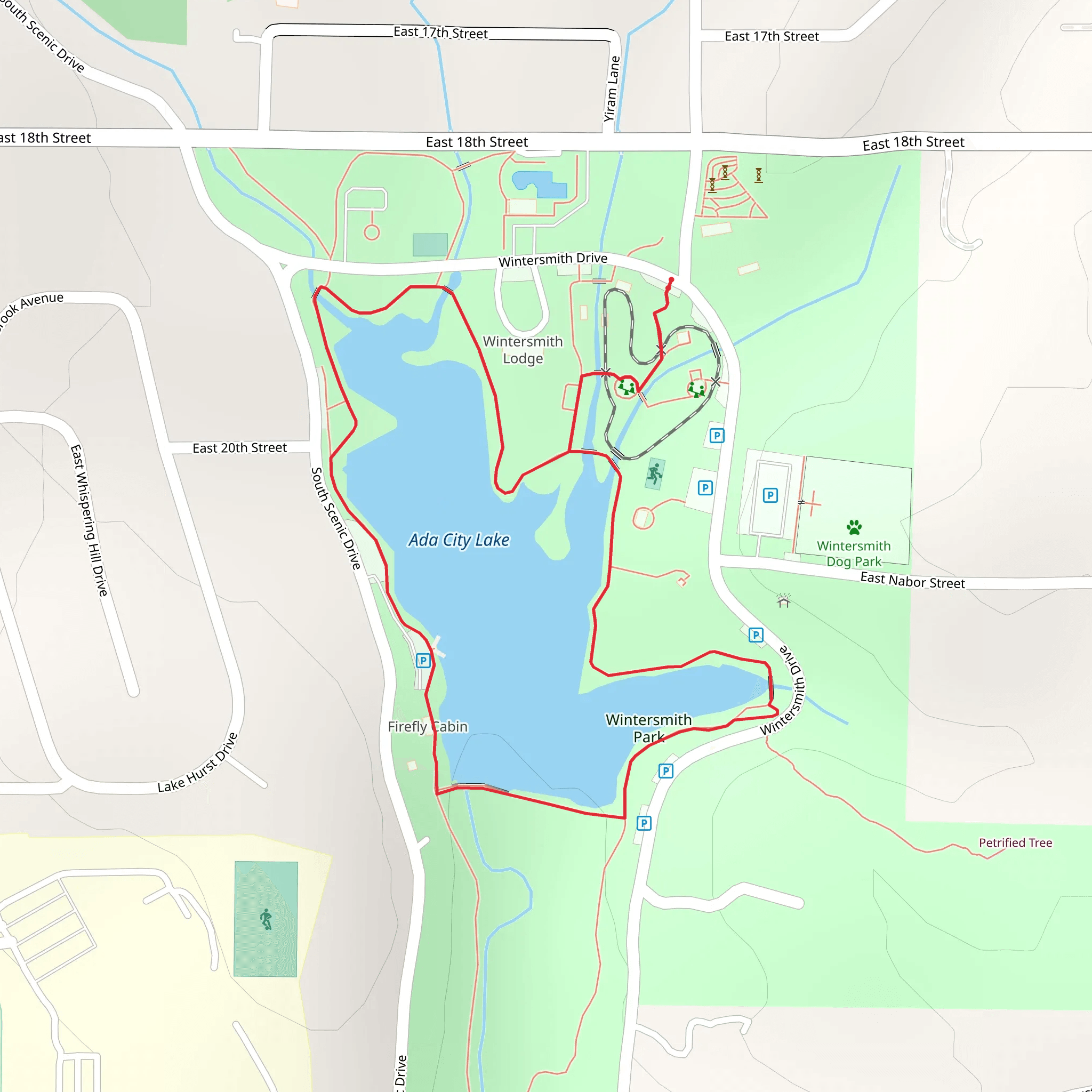 Ada City Lake Loop mobile static map