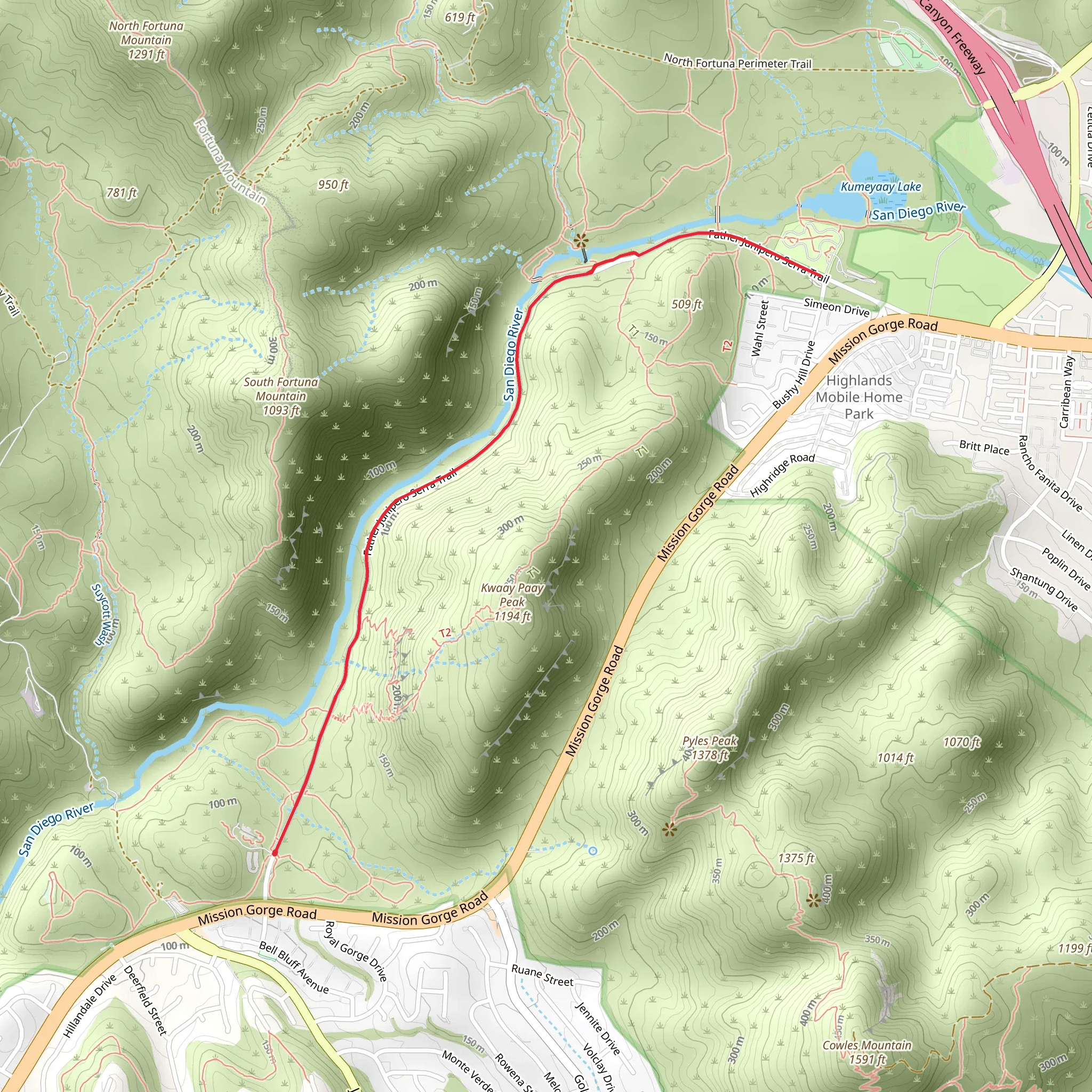 Father Junipero Serra Trail mobile static map