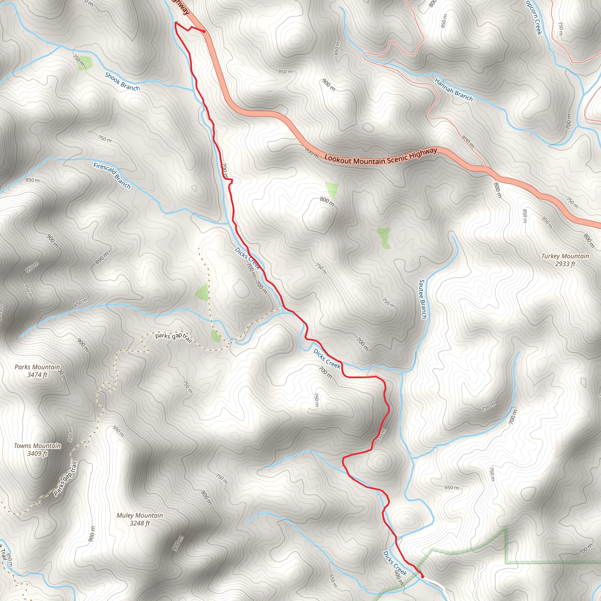 Dicks Creek Road Point to Point mobile static map