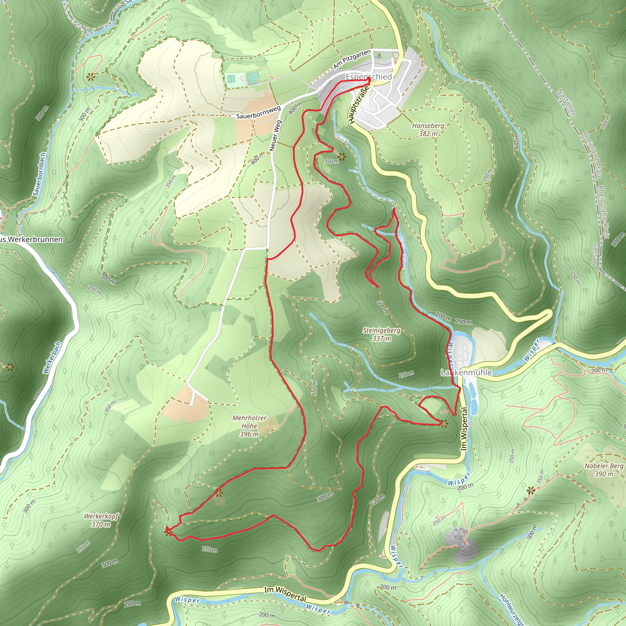 Wispertalsteig Loop mobile static map