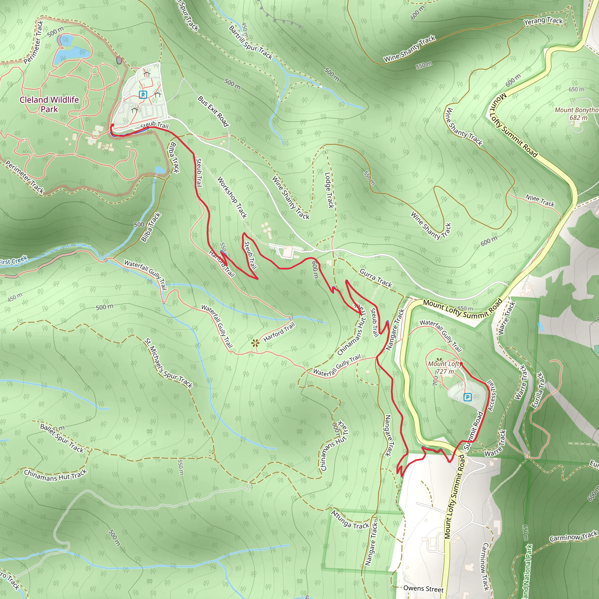 Steub Trail mobile static map