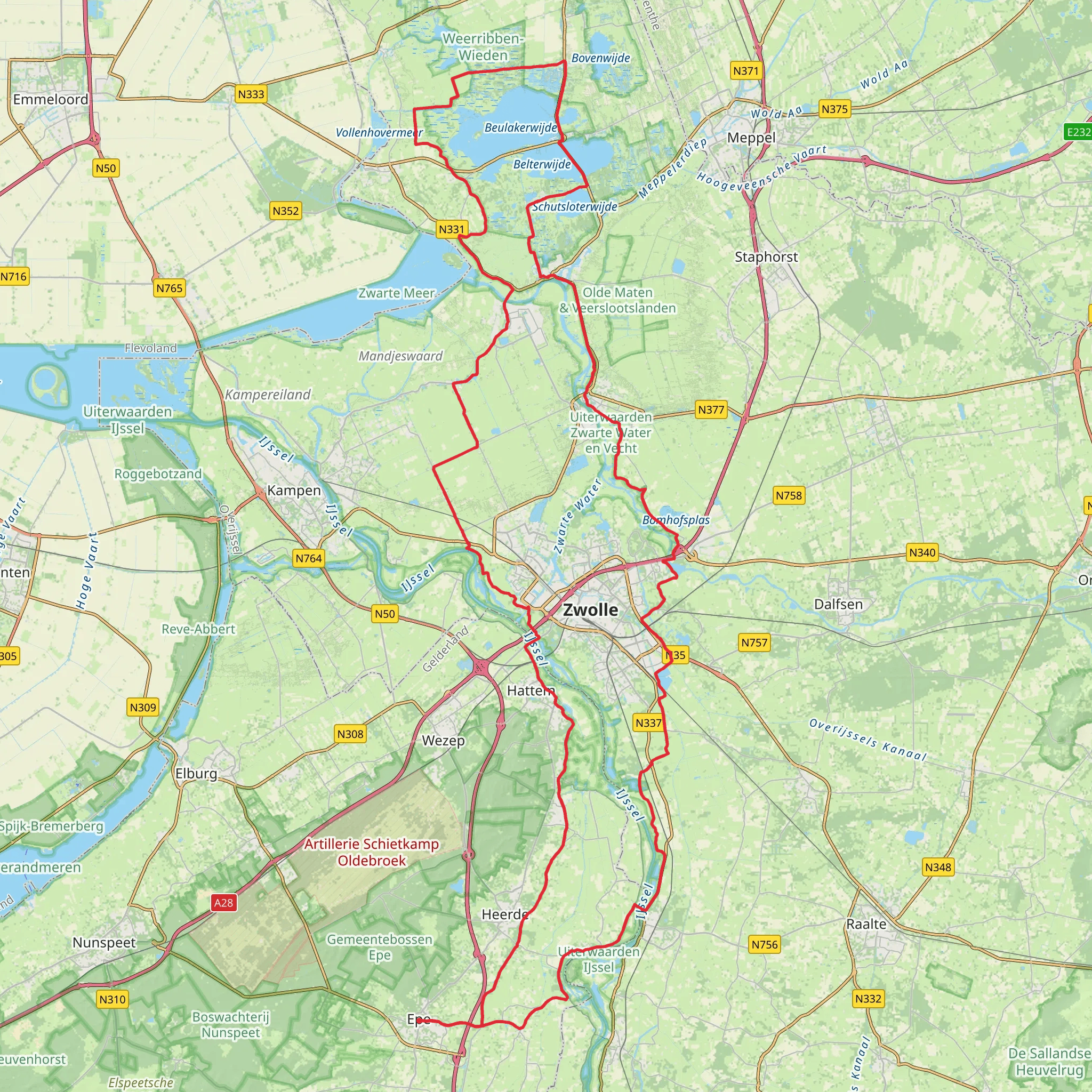 Klooster Hulsbergen, Wiessen Berger Kolk, Beulakerwijde and Tichelgaten Loop mobile static map