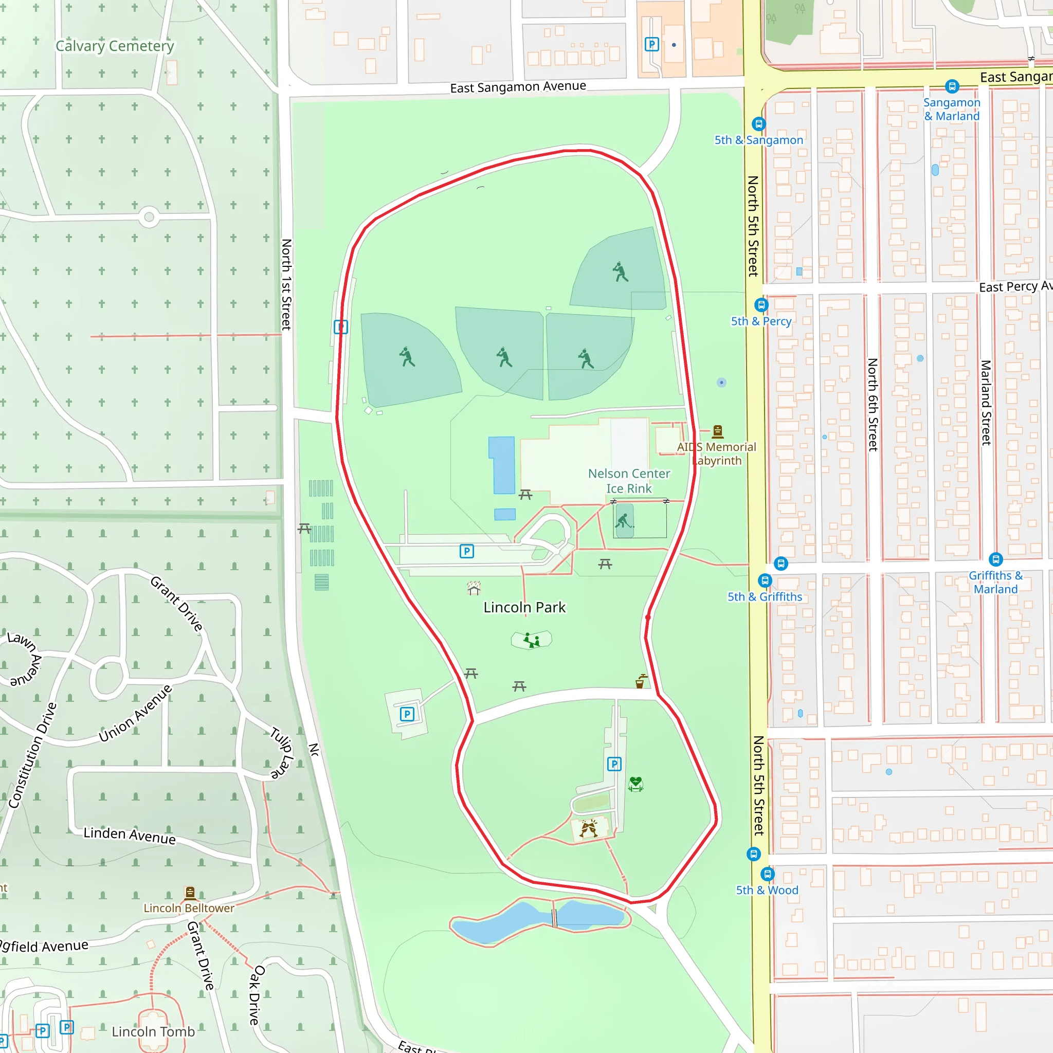 Lincoln Park Loop mobile static map