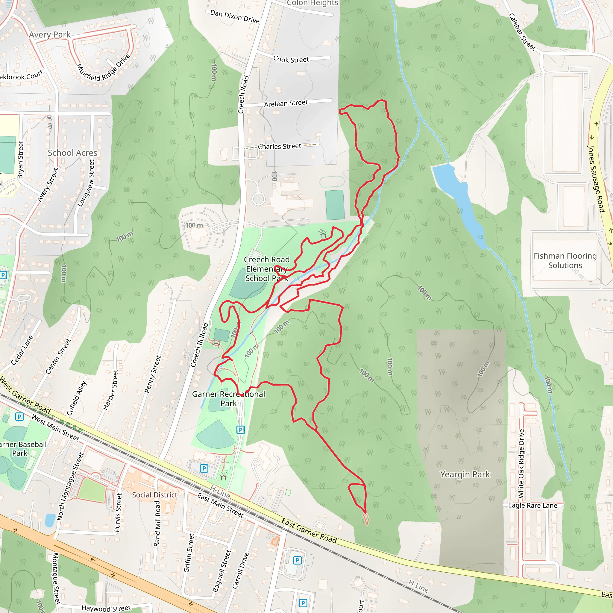 Garner Recreational Park Loop mobile static map