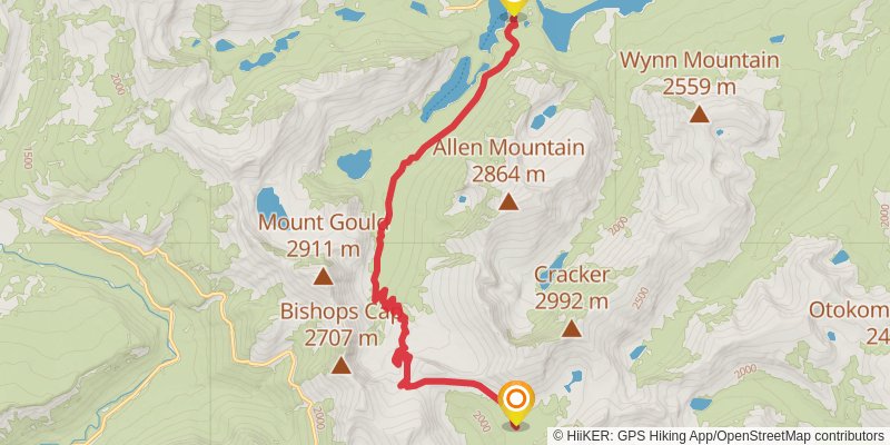 Piegan Pass Trail stage 2 Map