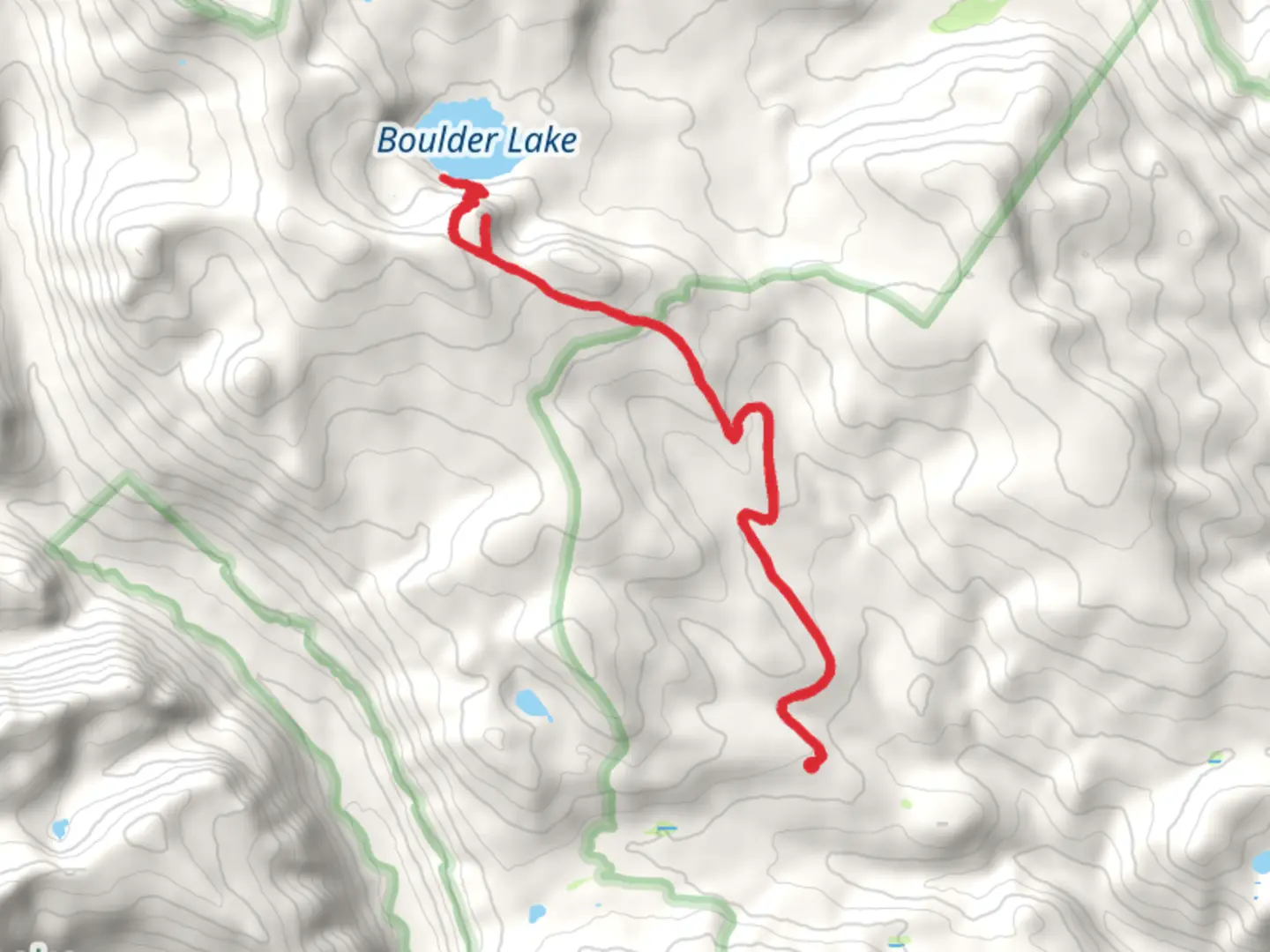 An image depicting the trail Boulder Point and Lake Trail and its surrounding area.