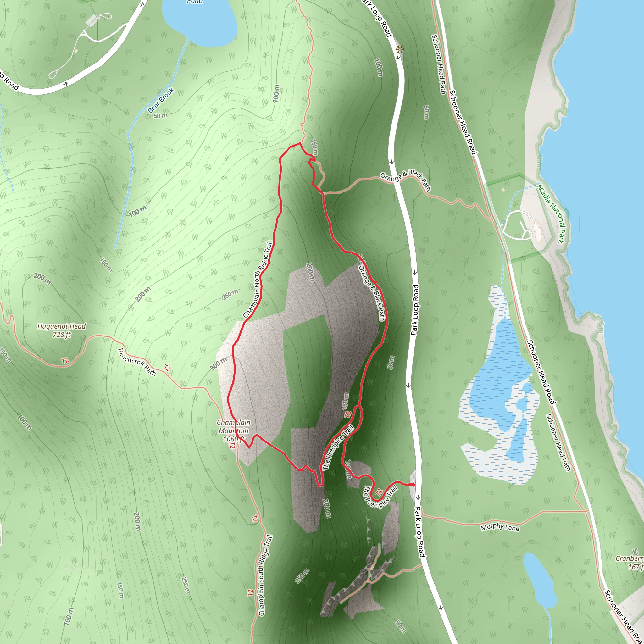 Champlain Mountain Loop mobile static map
