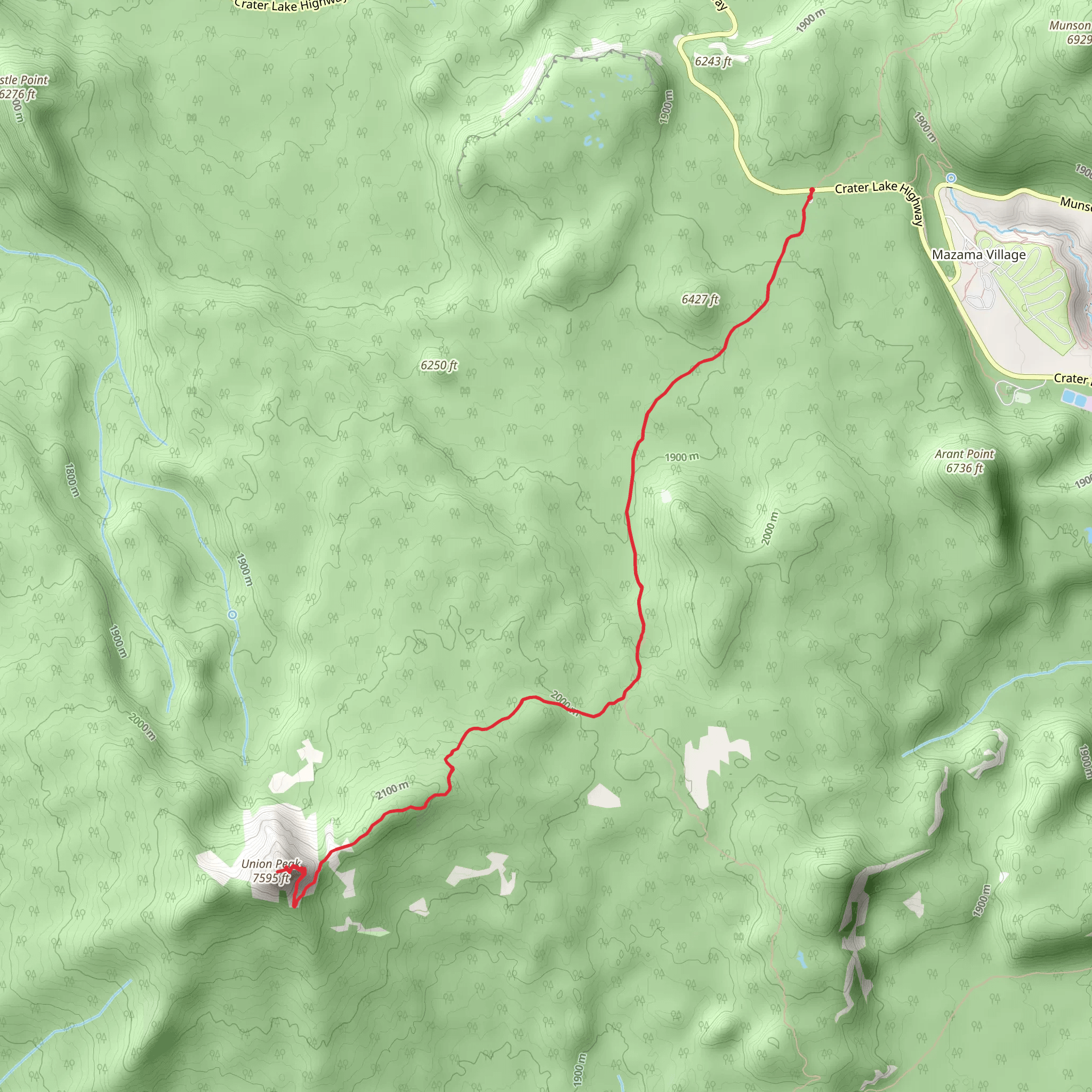 Union Peak Trail mobile static map
