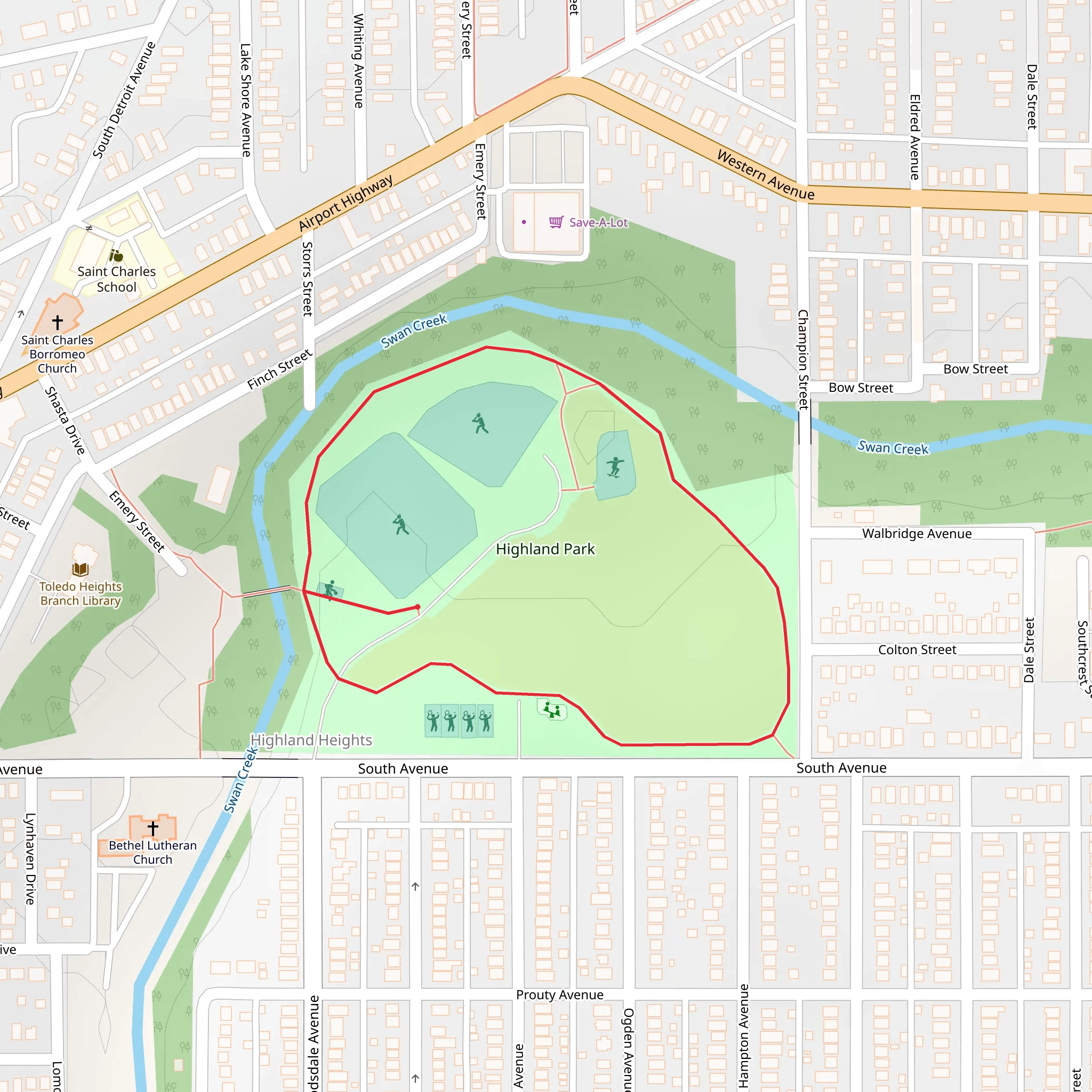 Highland Park Loop mobile static map