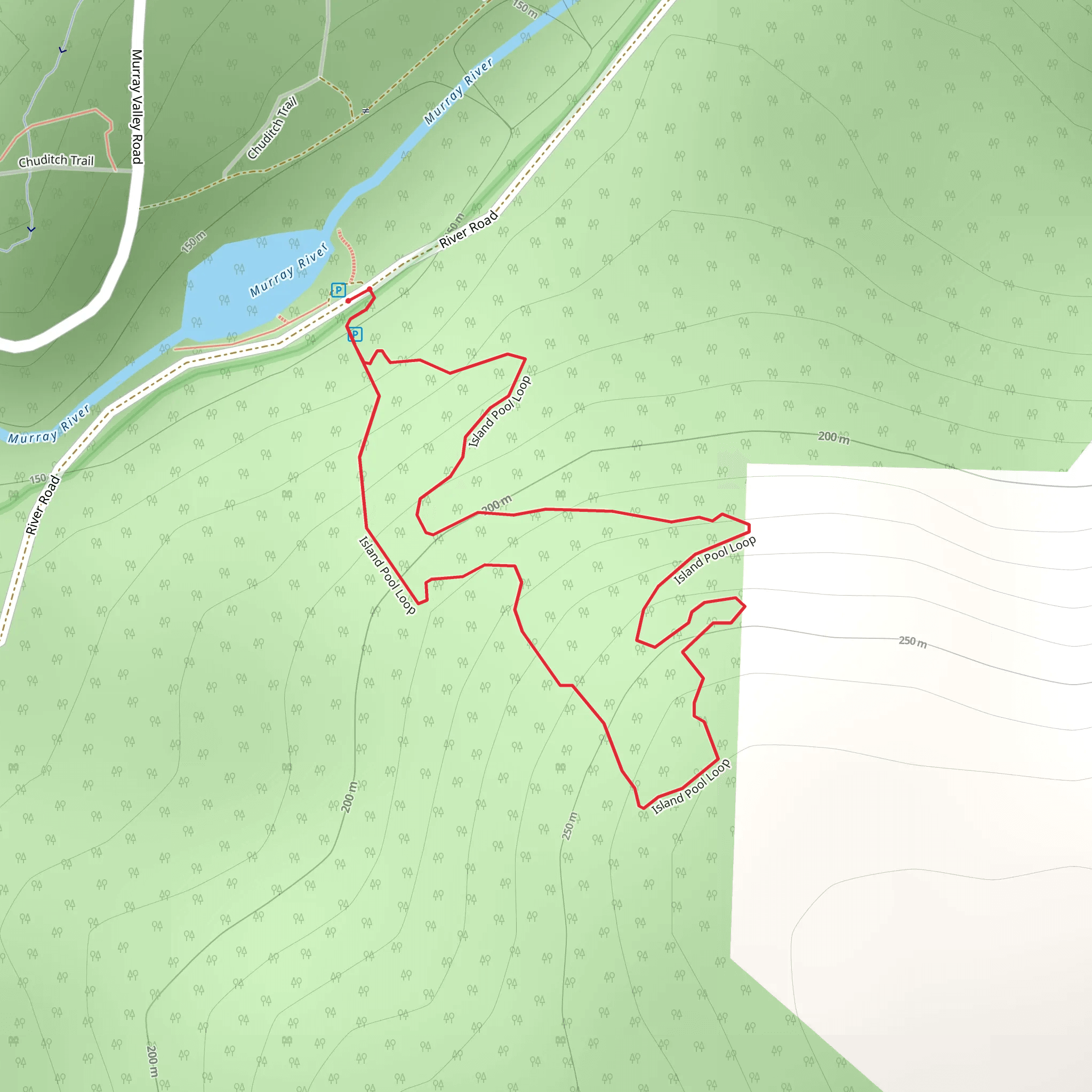 Island Pool Walk Trail mobile static map