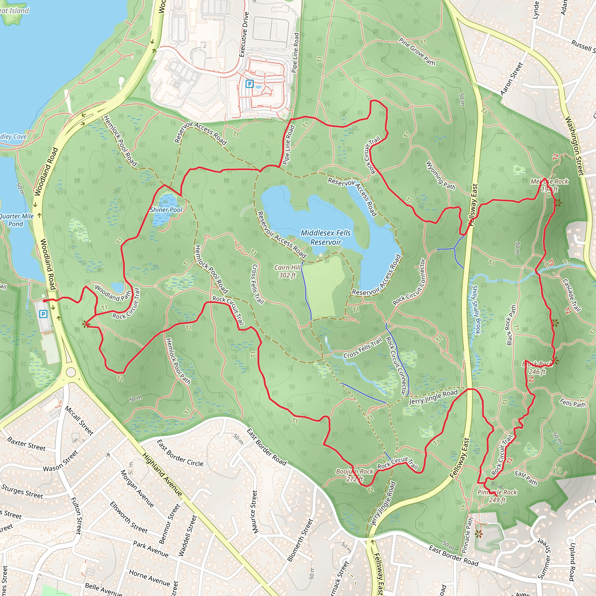 Melrose Rock and Black Rock Loop via Rock Circuit Trail mobile static map