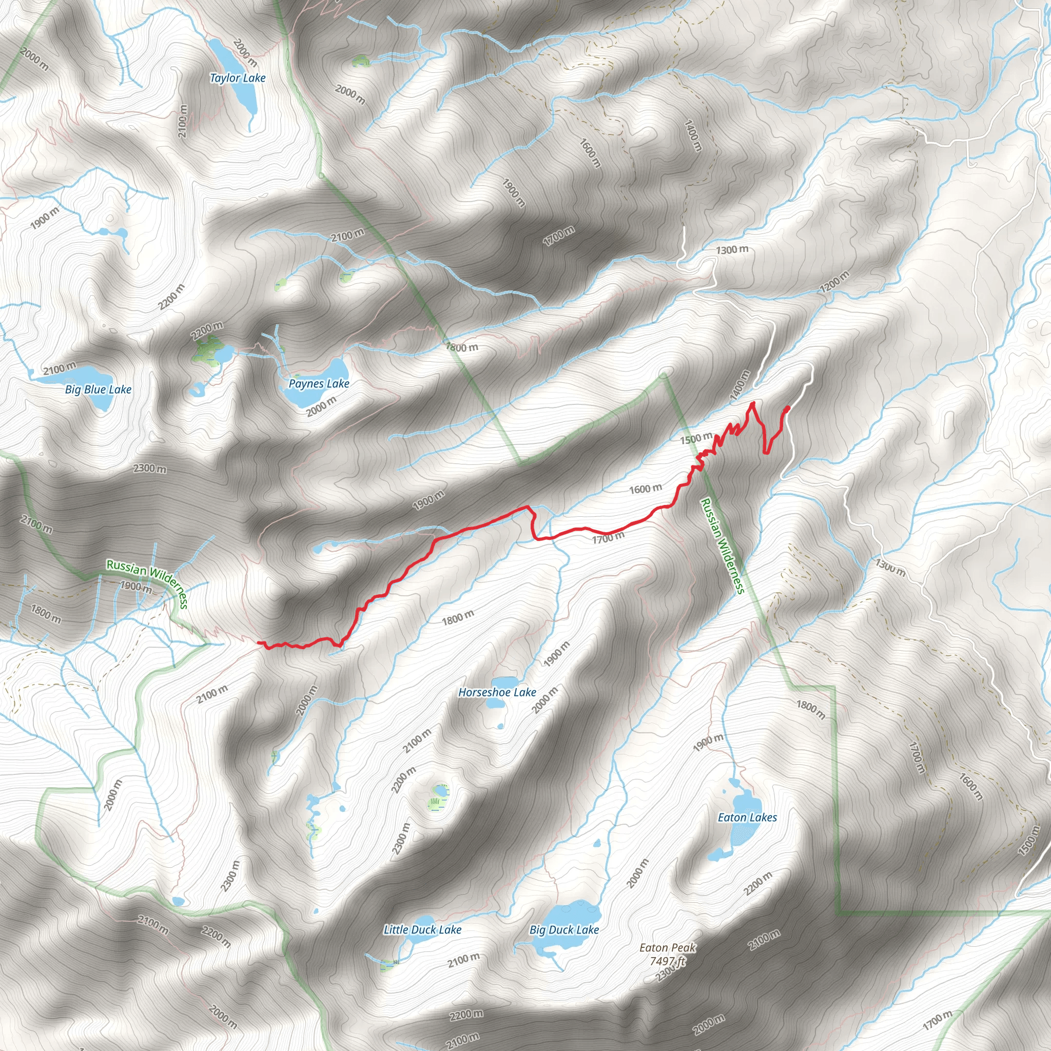 Horse Range Creek via Ducks Lake Trail mobile static map