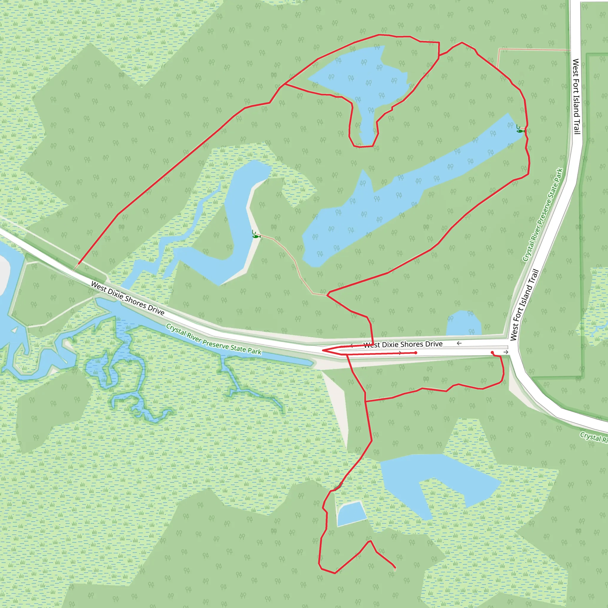 Crystal River Preserve State Park Trail mobile static map