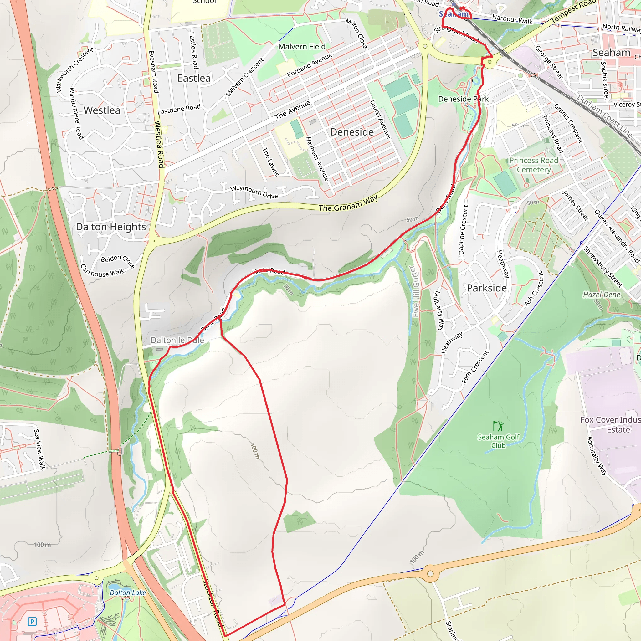Dalton Le Dale Country Park Loop mobile static map