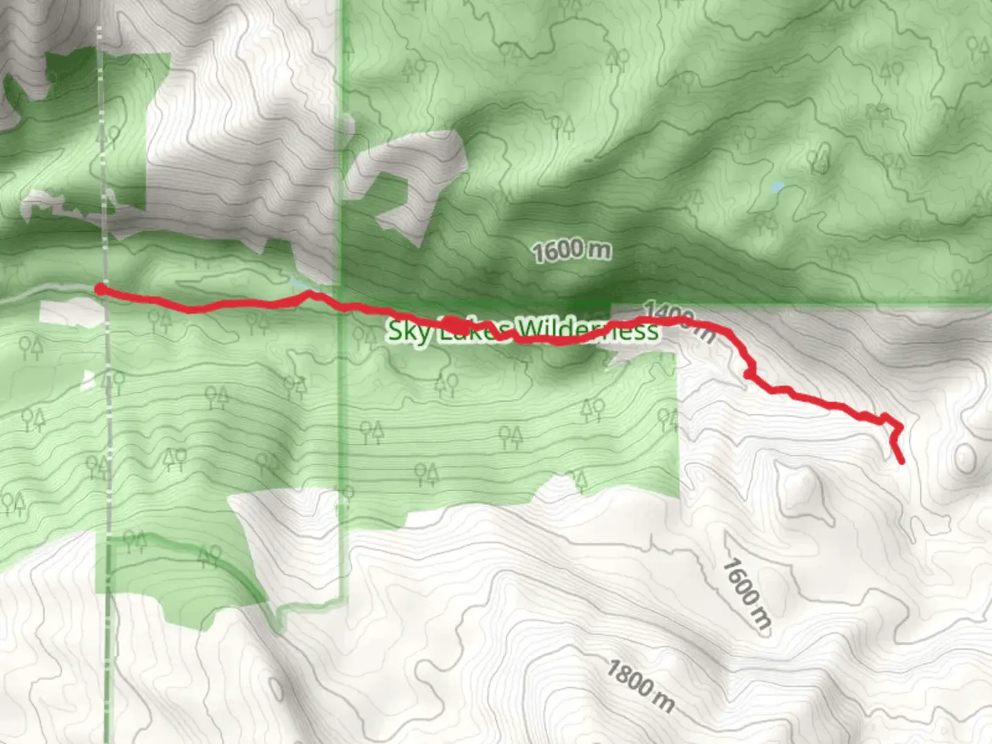 An image depicting the trail Red Blanket Falls Trail and its surrounding area.