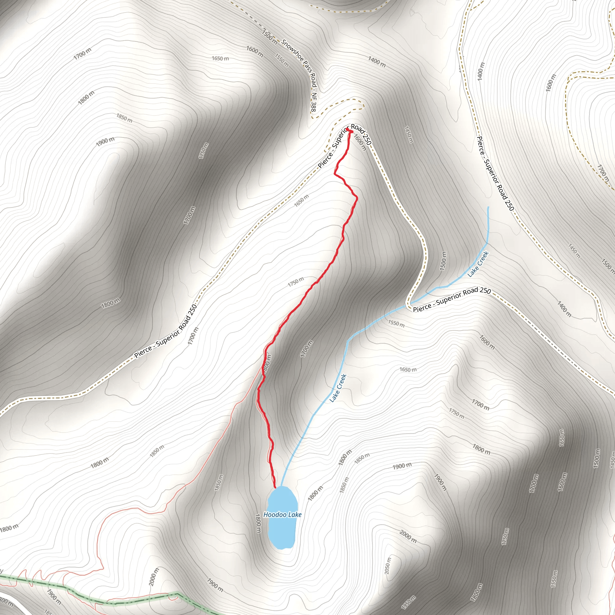 Hoodoo Lake Access Trail mobile static map