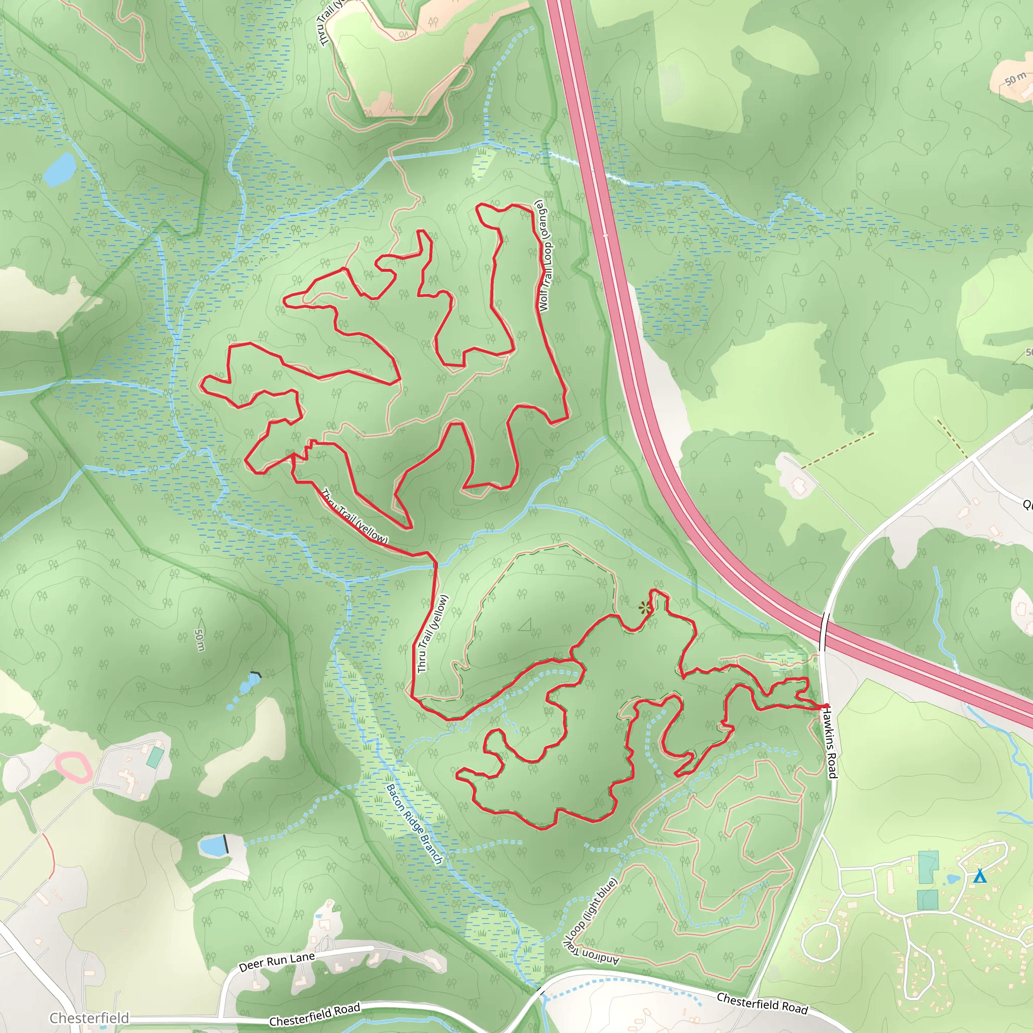 Box Turtle - Thru T- Wolf Loop Trail mobile static map