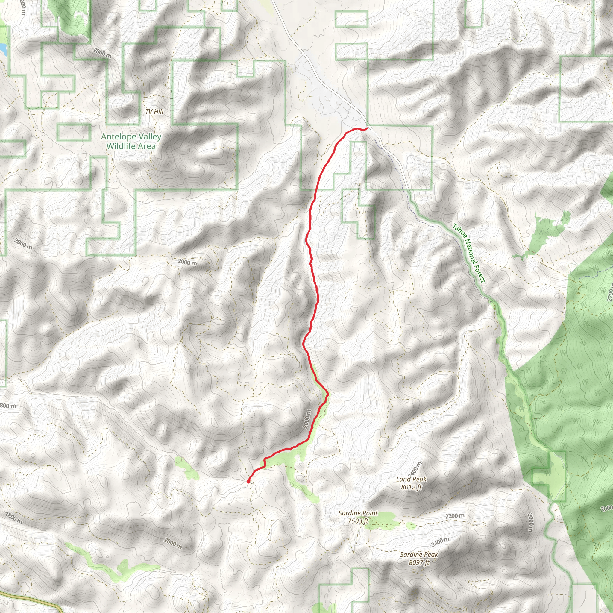 Bear Valley Road Trail mobile static map