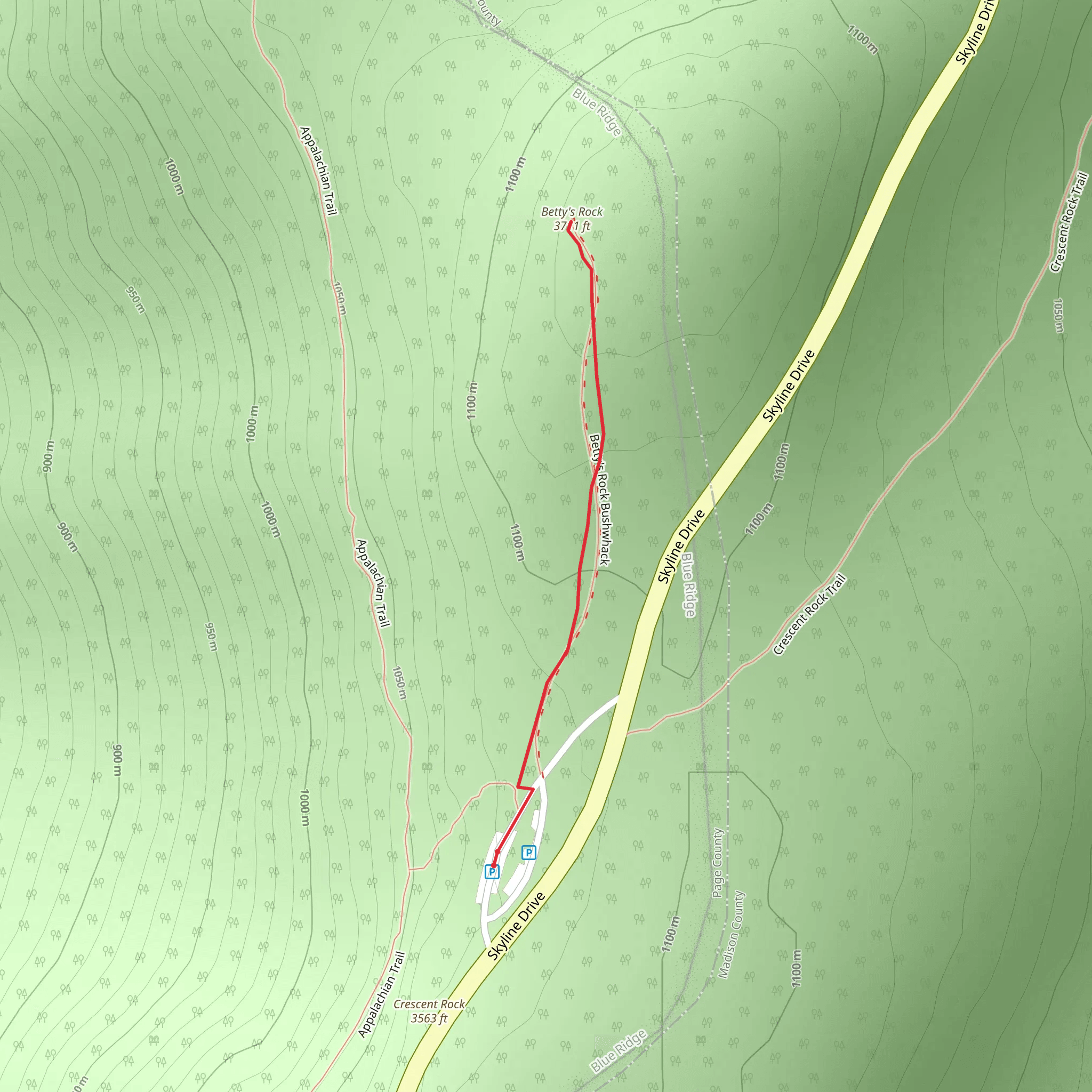 Betty's Rock mobile static map