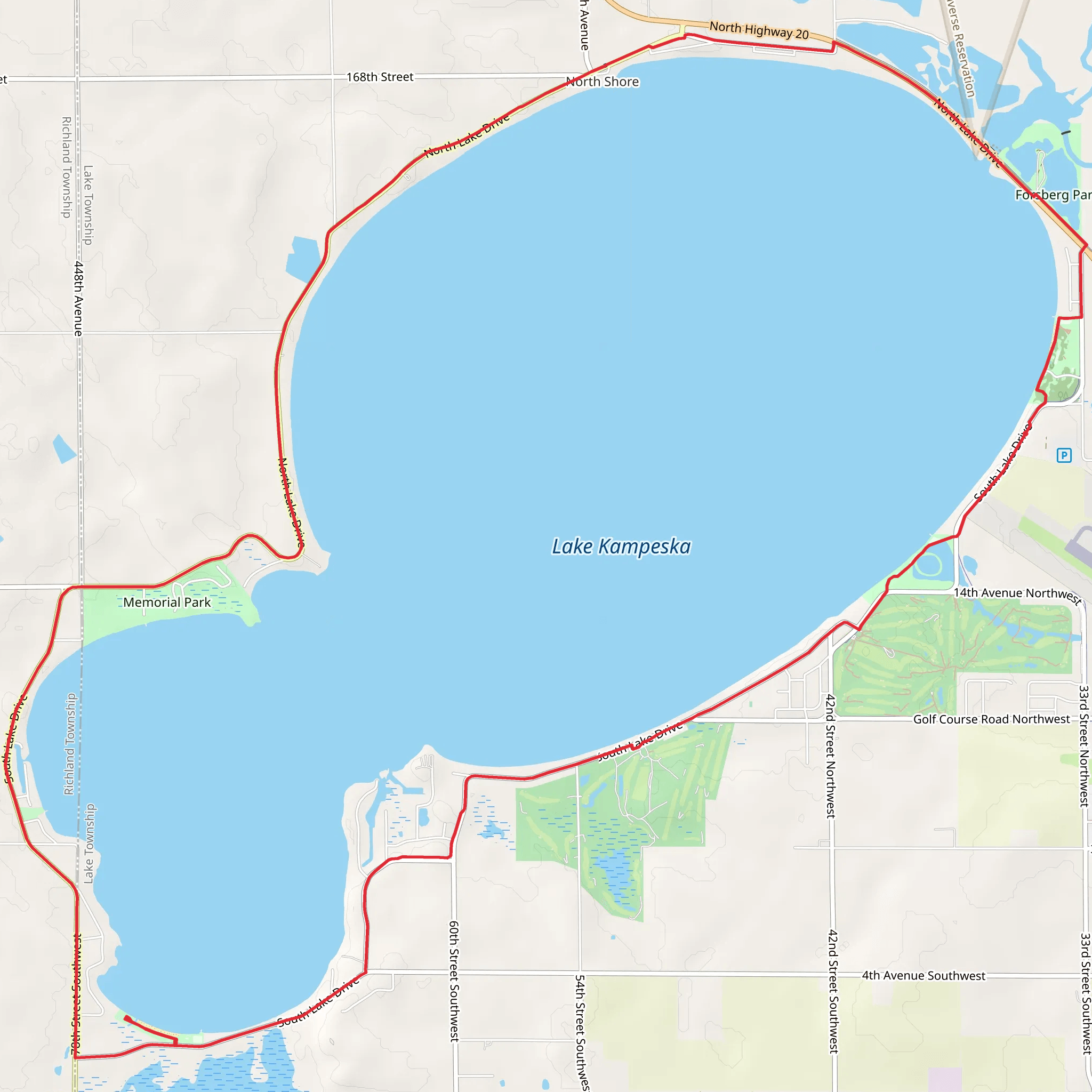 Lake Kampeska Loop mobile static map