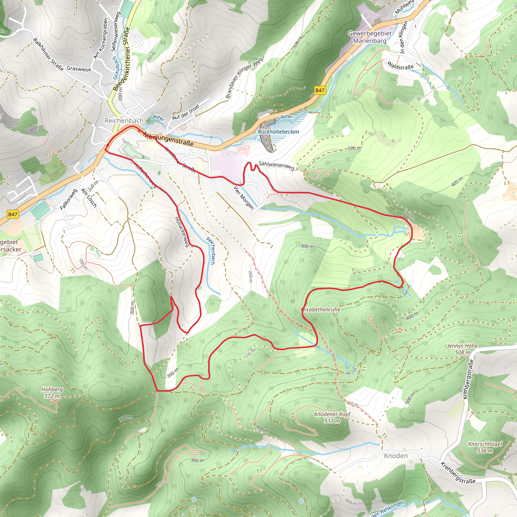 Reichenbach and Hohensteiner Strasse mobile static map