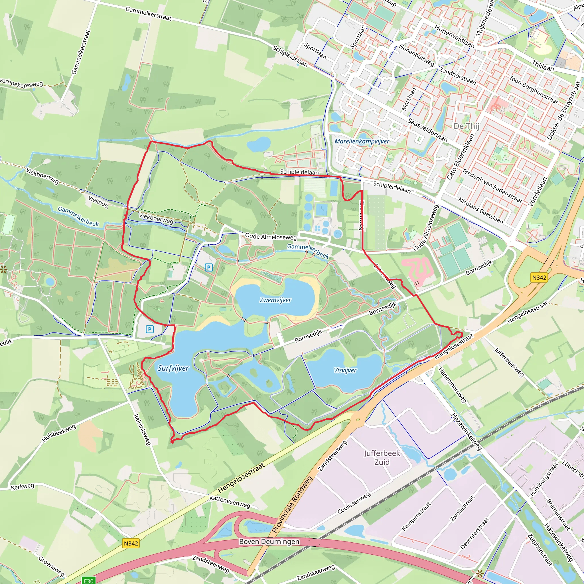 Visvijmer and Surfvijver Loop mobile static map