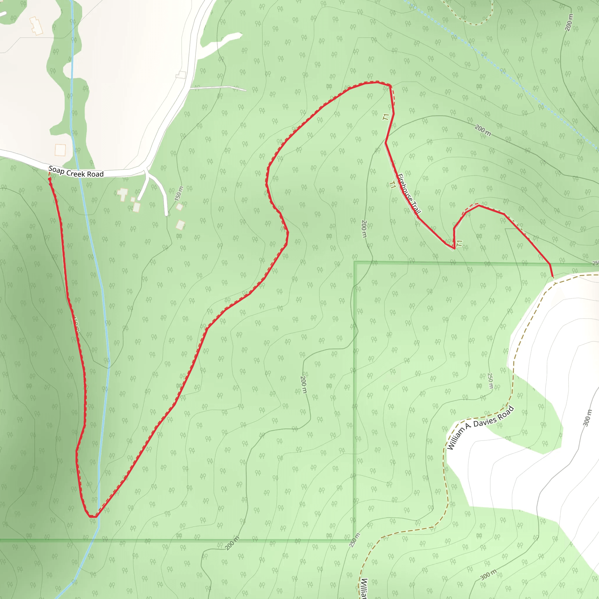 Firehouse Trail Out and Back mobile static map