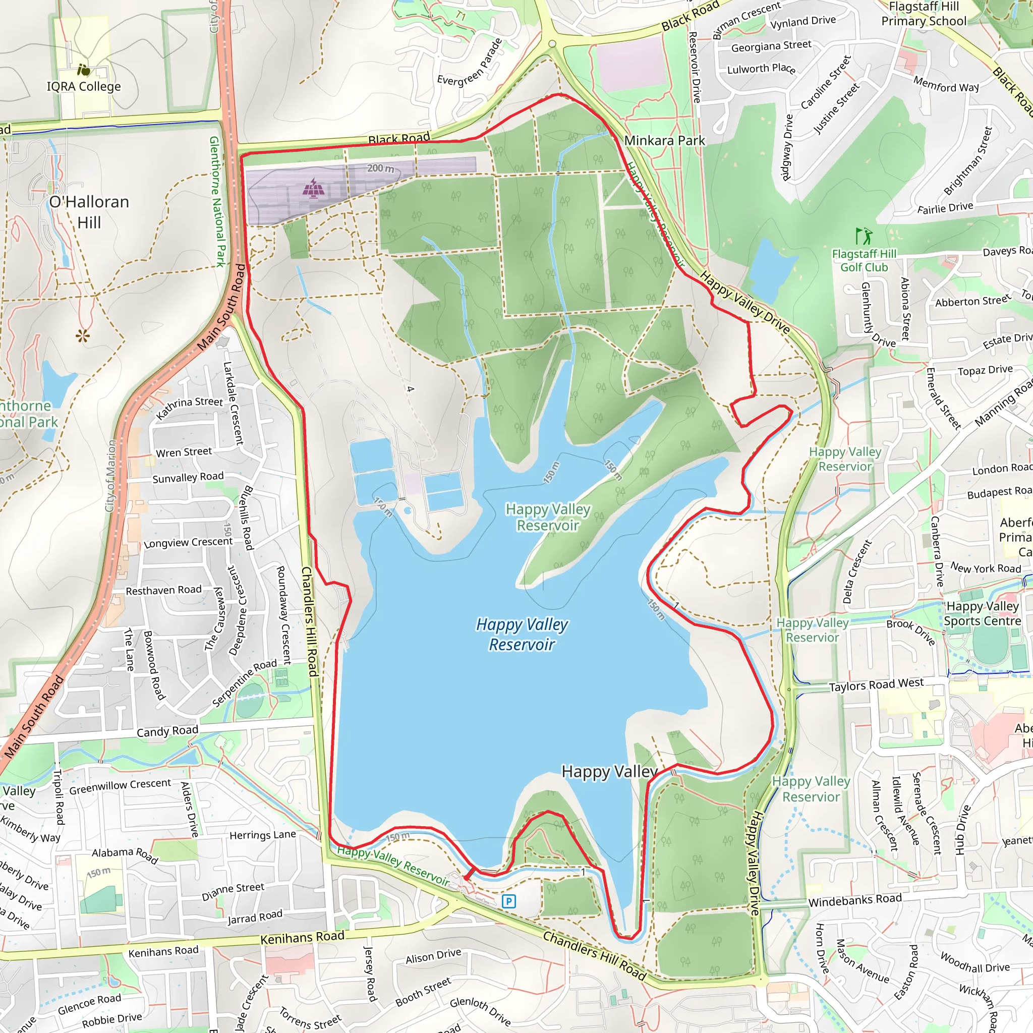 Shoreline Loop - Happy Valley Reservoir mobile static map