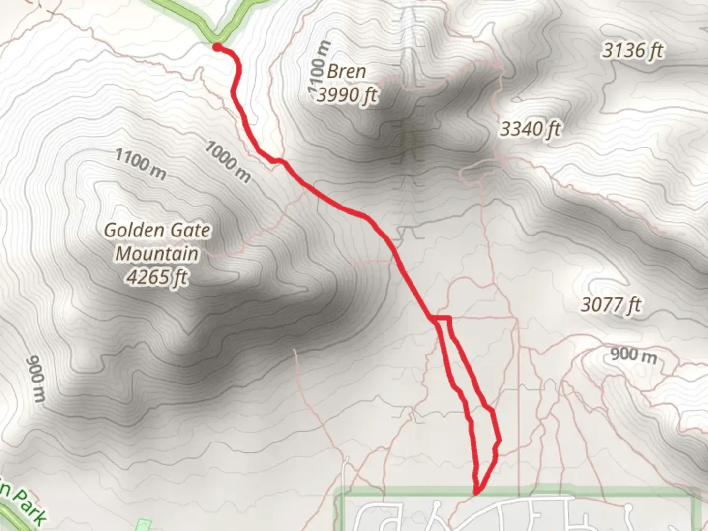 An image depicting the trail Yetman and Peak View Loop Trail and its surrounding area.
