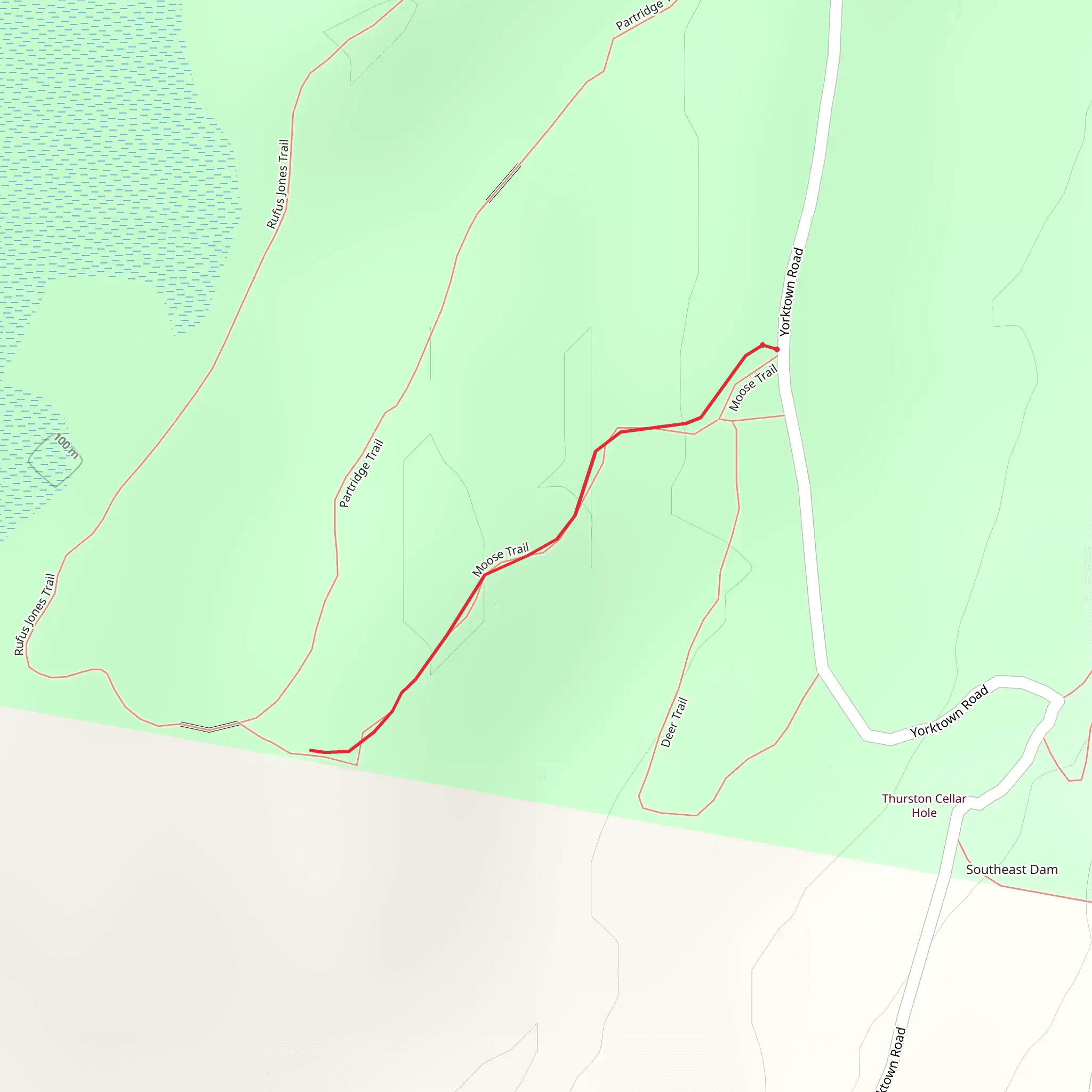 Moose Trail from Yorktown Road mobile static map