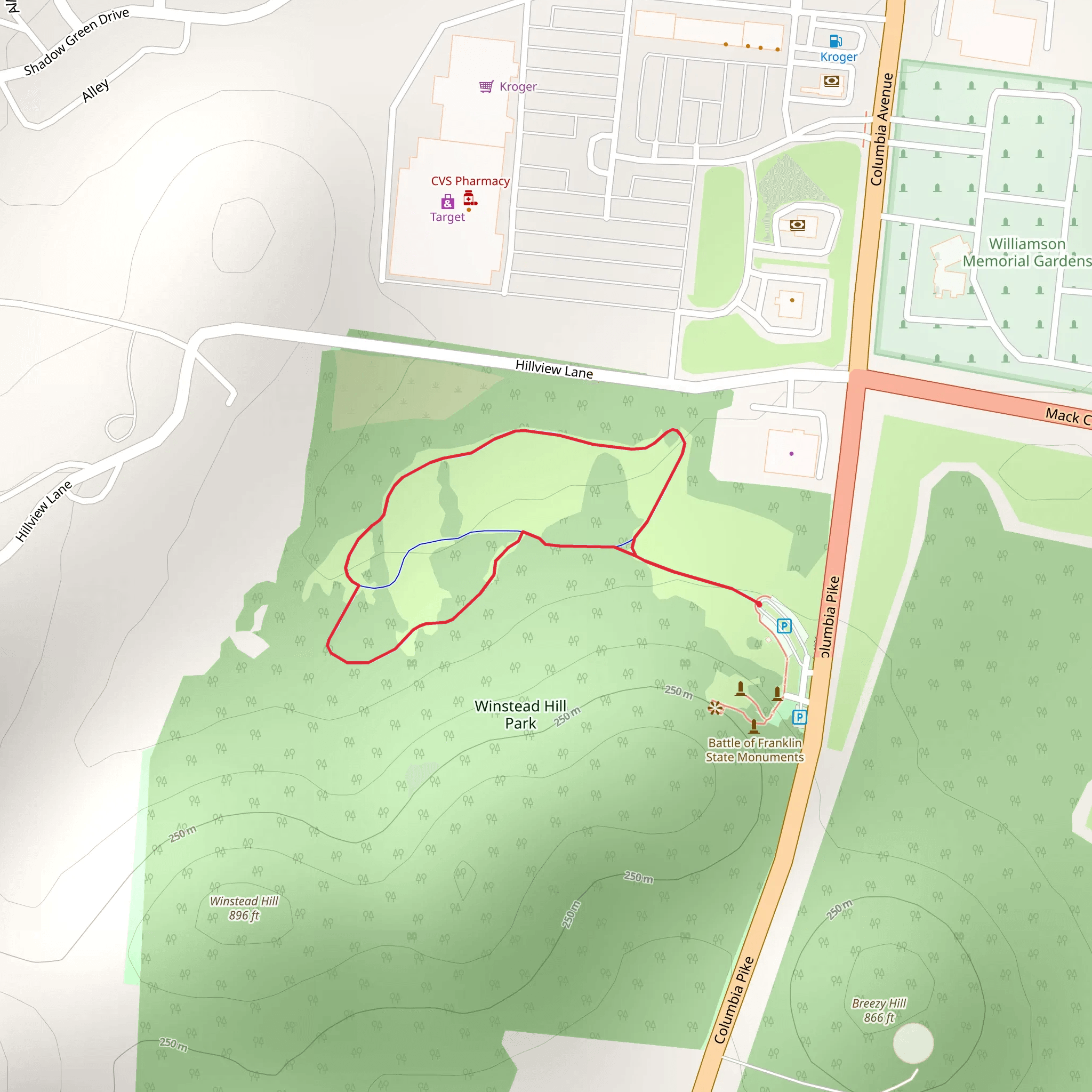 Winstead Hill Park Loop mobile static map