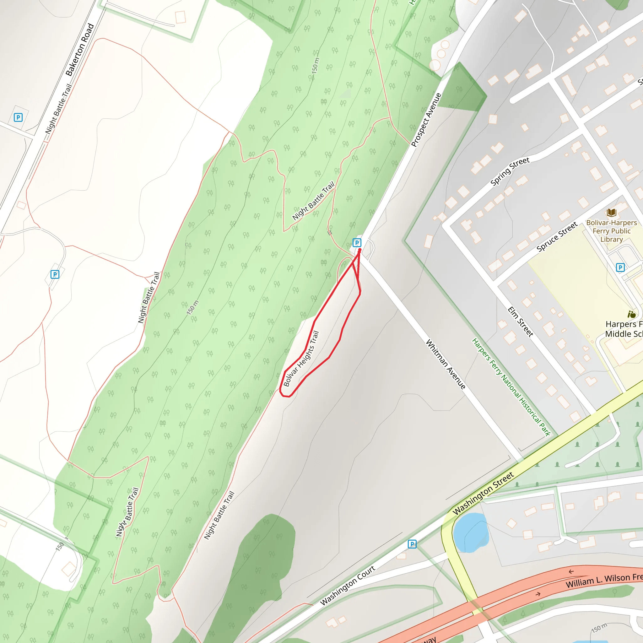 Bolivar Heights Loop Trail mobile static map