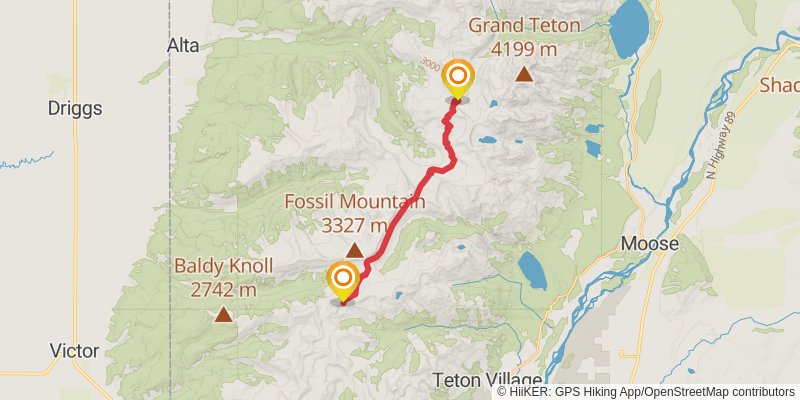 Teton Crest Trail stage 3 Map