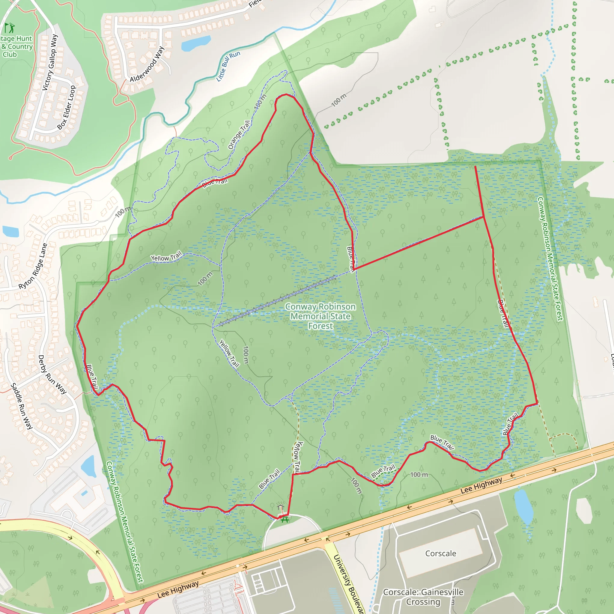 Blue Loop Trail - Conway Robinson Memorial State Forest mobile static map