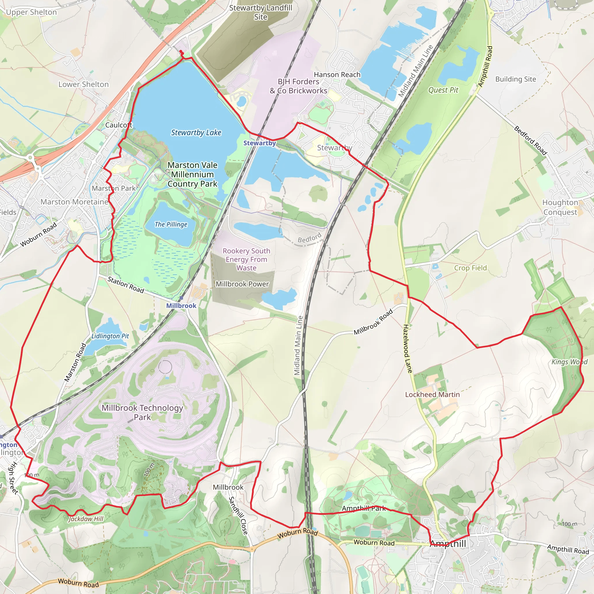 Marston Vale Trail mobile static map