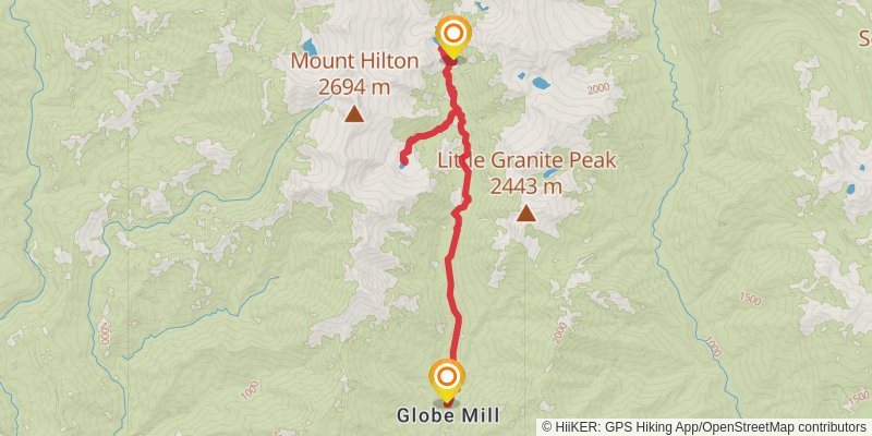 Boulder Creek Lakes and Canyon Creek Lakes via Canyon Creek Trail stage 2 Map