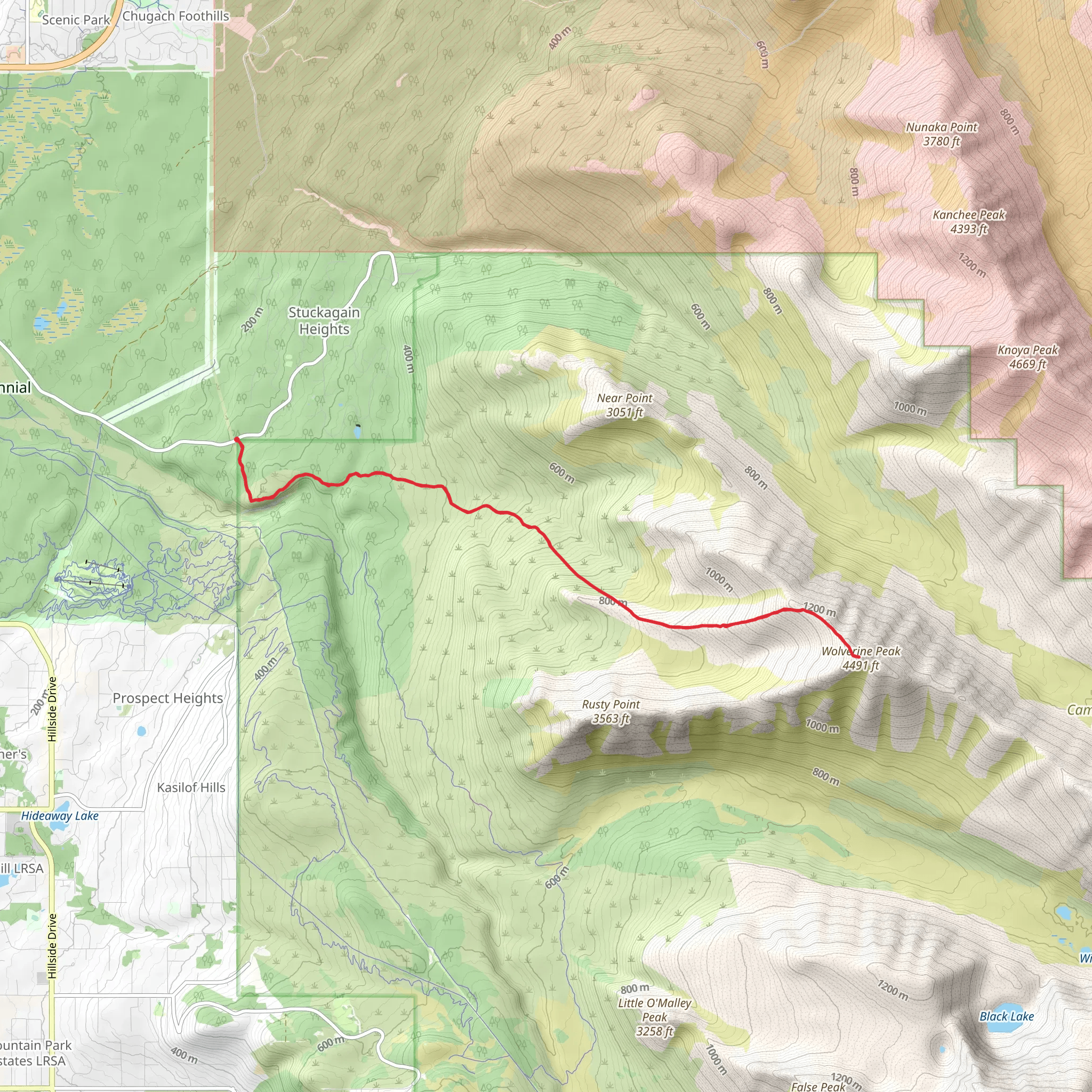 Wolverine Peak via Wolverine Trail mobile static map