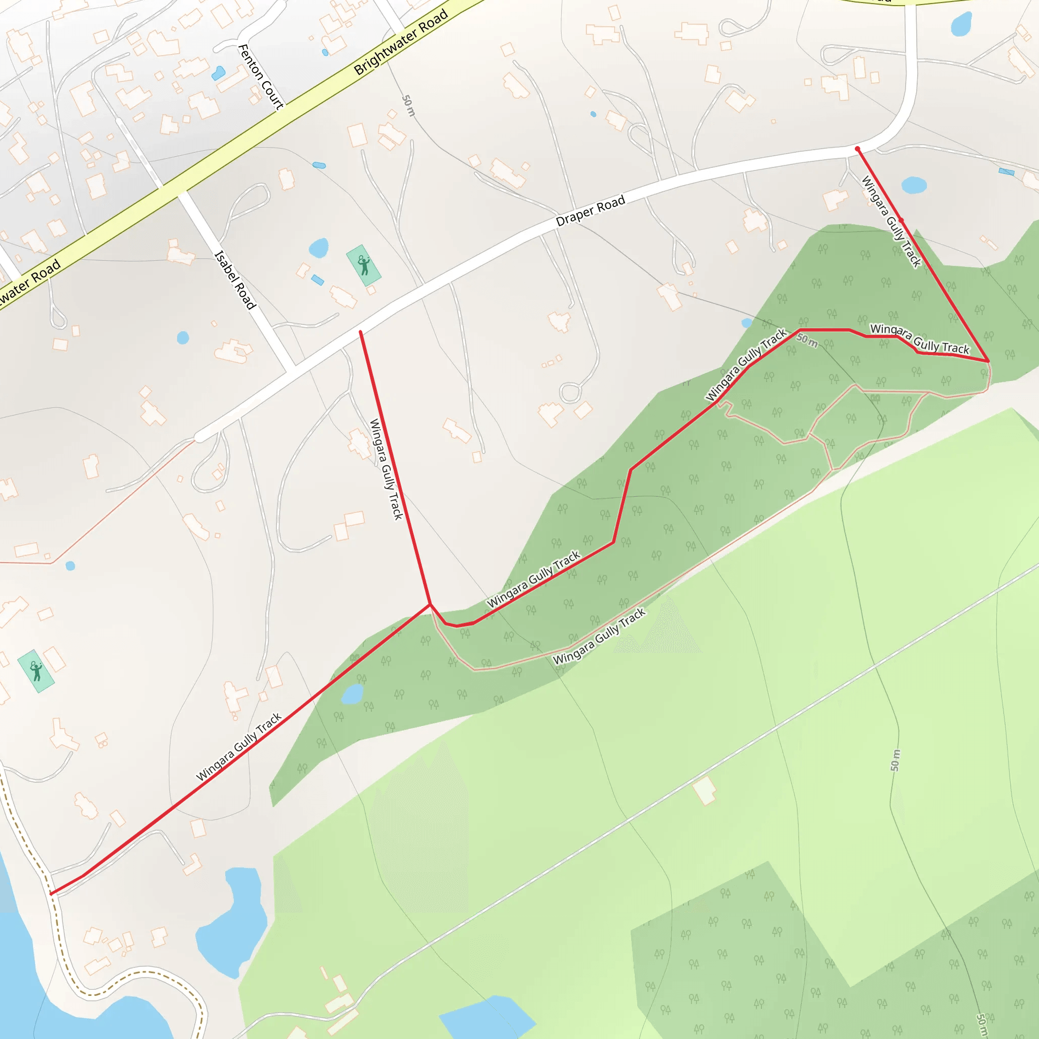 Wingara Gully Track mobile static map