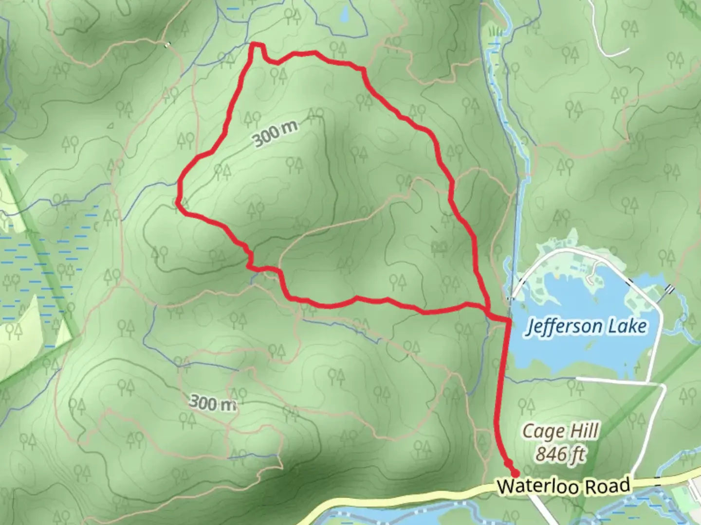 An image depicting the trail Ranger Loop via Sussex Branch Trail and its surrounding area.