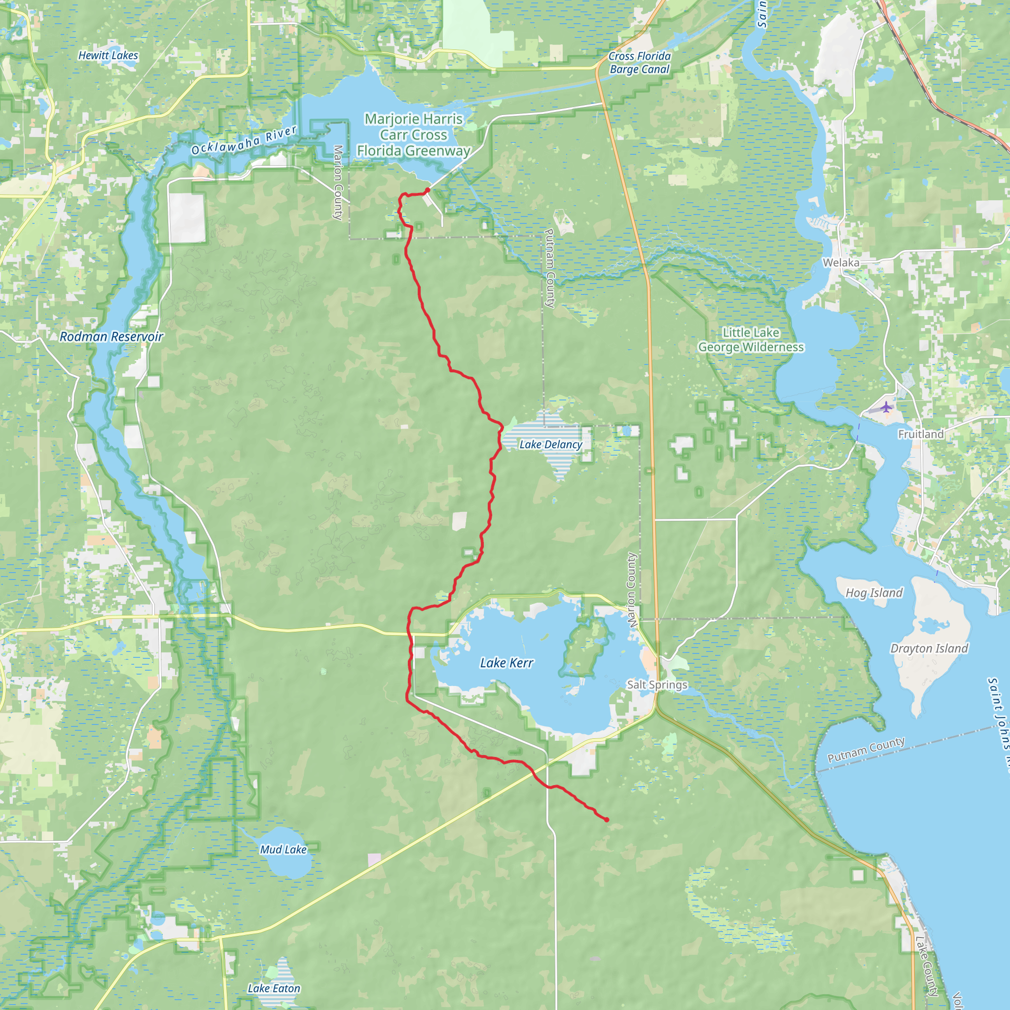 Florida Trail from F R 50 mobile static map