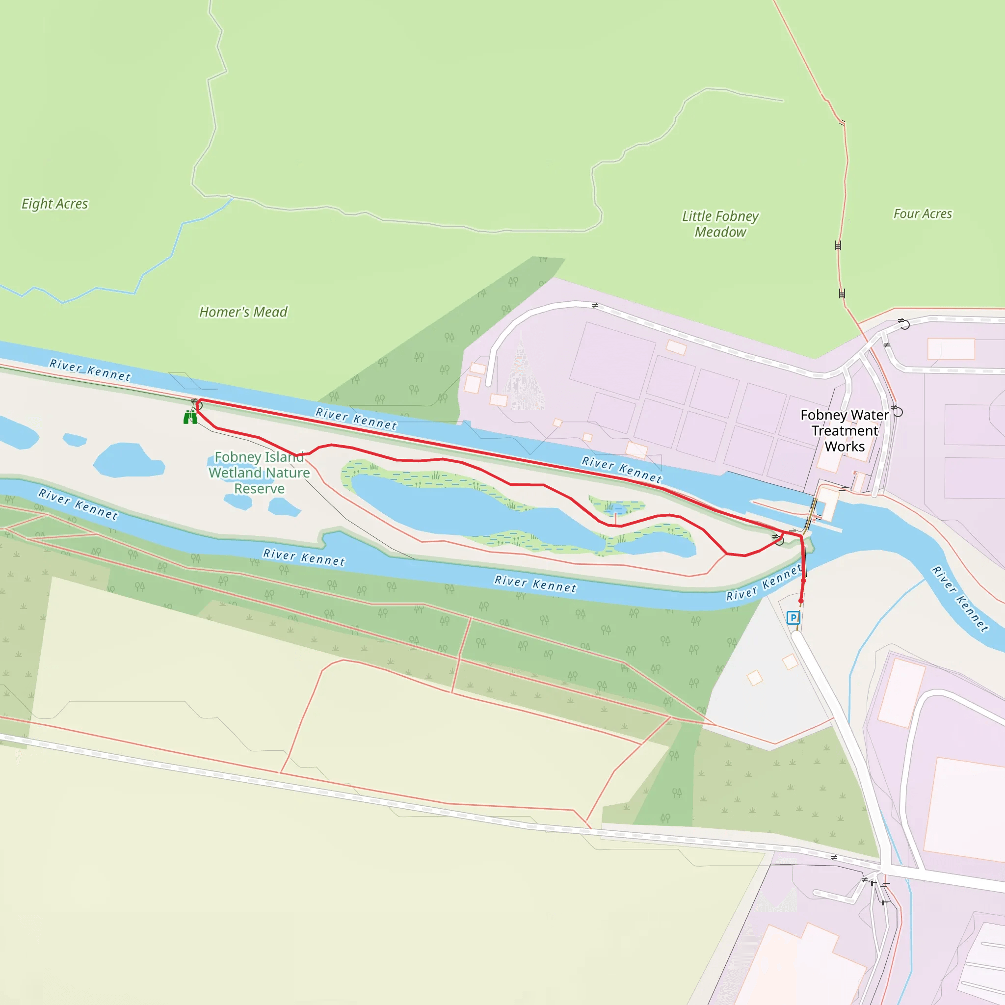 Fobney Island Wetland Nature Reserve Loop mobile static map